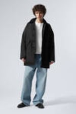 Zwart - Oversized gewatteerde jas van nylon - 0