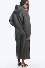 Dark Grey - Oversized Scuba Zip-Hoodie - 3
