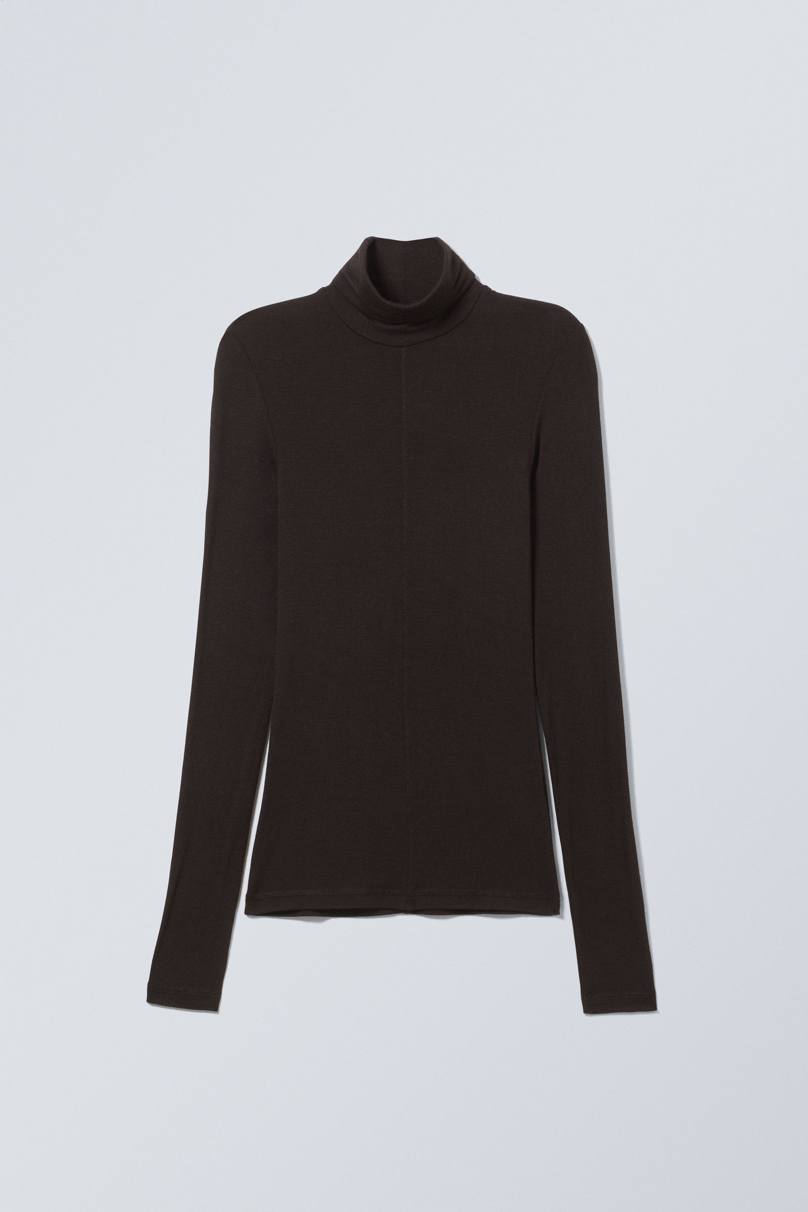 TURTLE NECK レディース sheer long sleeve turtleneck - Dark Brown | Weekday WW
