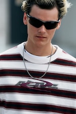 Striped White/Red - Oversized Boxy Graphic T-Shirt - 1