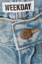 Port Blue - Light Blue - Oblique Low Waist Loose Barrel Leg Jeans - 6