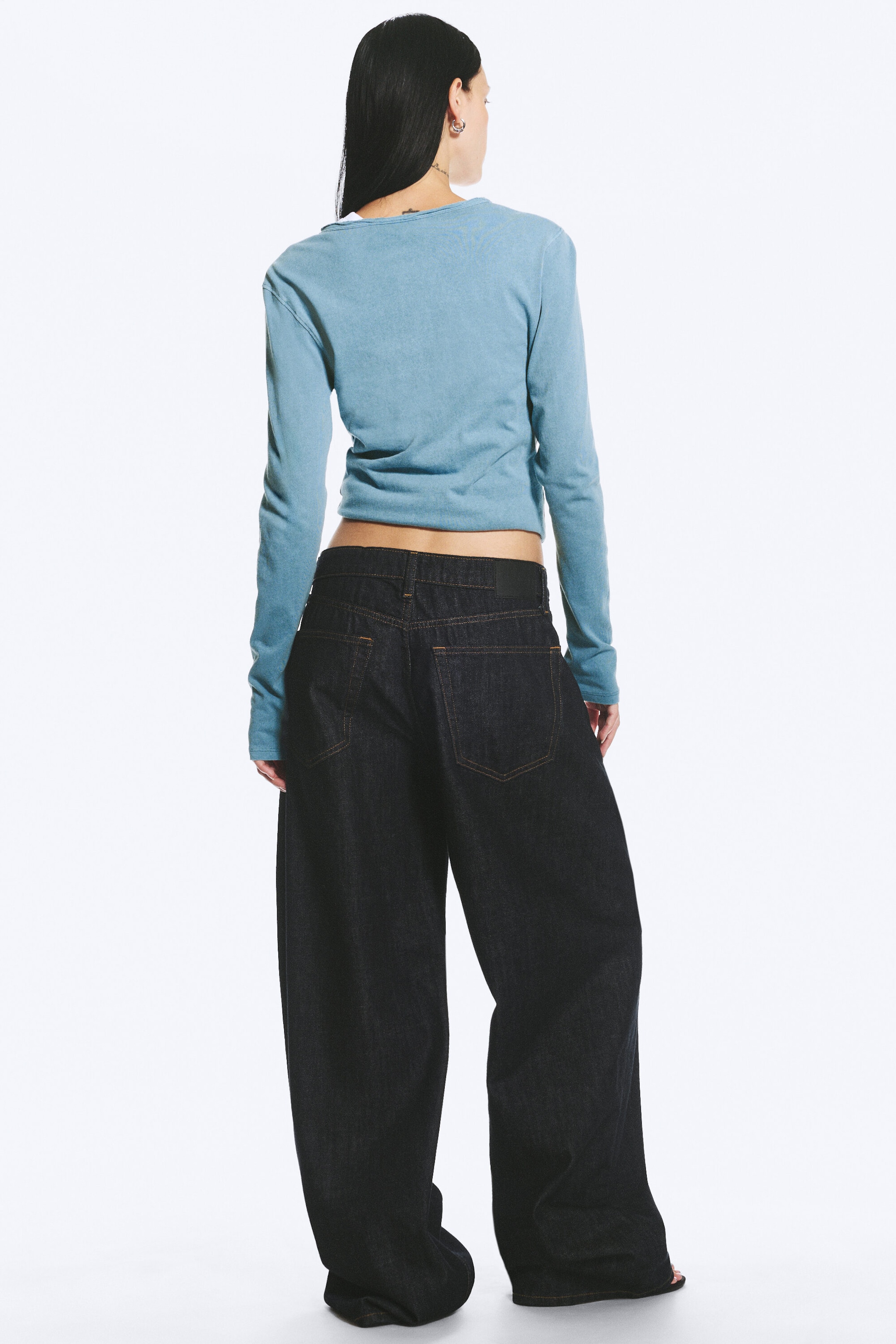 Blue Rinse - Dark Blue - Andromeda low rise loose baggy jeans - 4