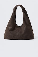 Dunkelbraun - Lässige Schultertasche aus Kunstleder - 2