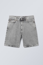 Monolith Grey - Galaxy Mid Rise Loose Denim Shorts - 0