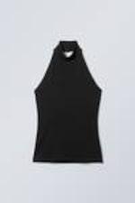 Black - Halter Tank Top - 0