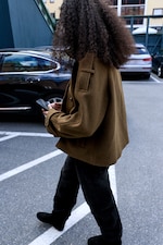 Dusty Brown - Funnel neck jacket - 2