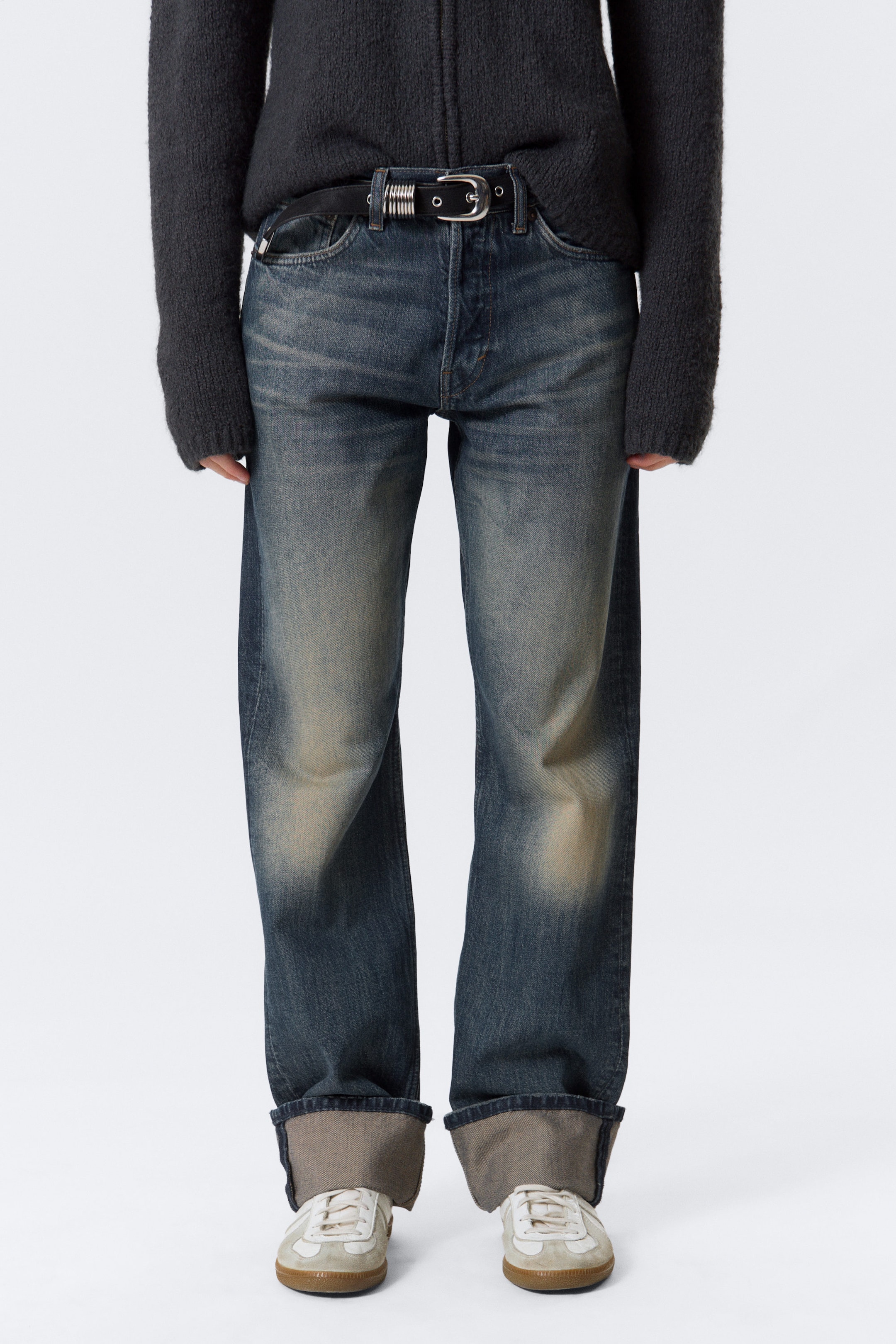 Baltic Blue – Dark Blue - Orbit Mid Rise Regular Fold-Up Jeans - 2