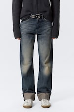 Baltic Blue – Dark Blue - Orbit Mid Rise Regular Fold-Up Jeans - 1