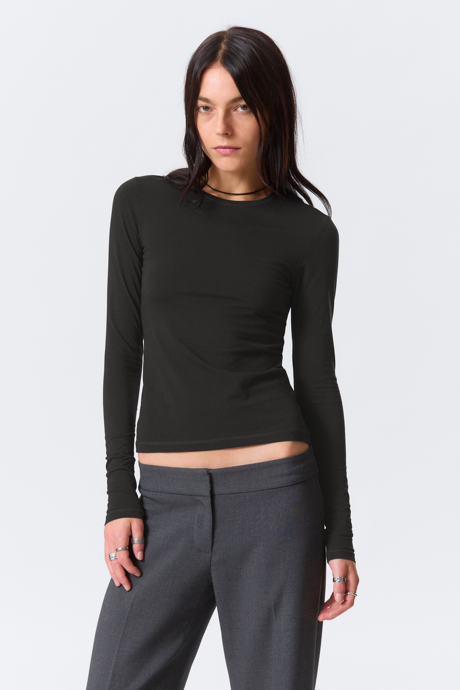 Slim Fitted Long Sleeve - Black/Dark Dusty Blue/Sötét khakizöld/White/Élénk narancssárga/Dark Brown