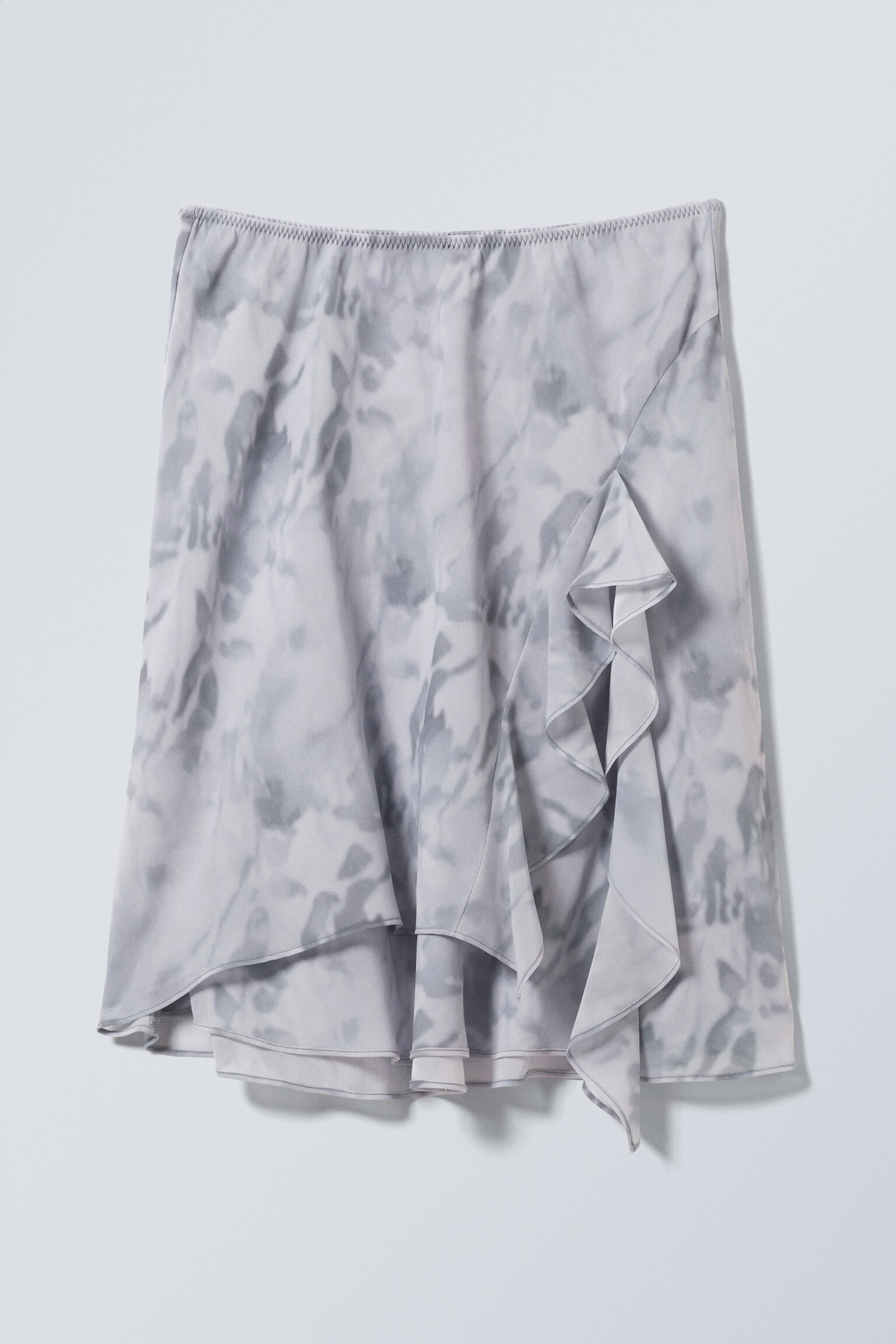 Layered Midi Skirt - Misty Grey - Light Grey/Light Greige/Black
