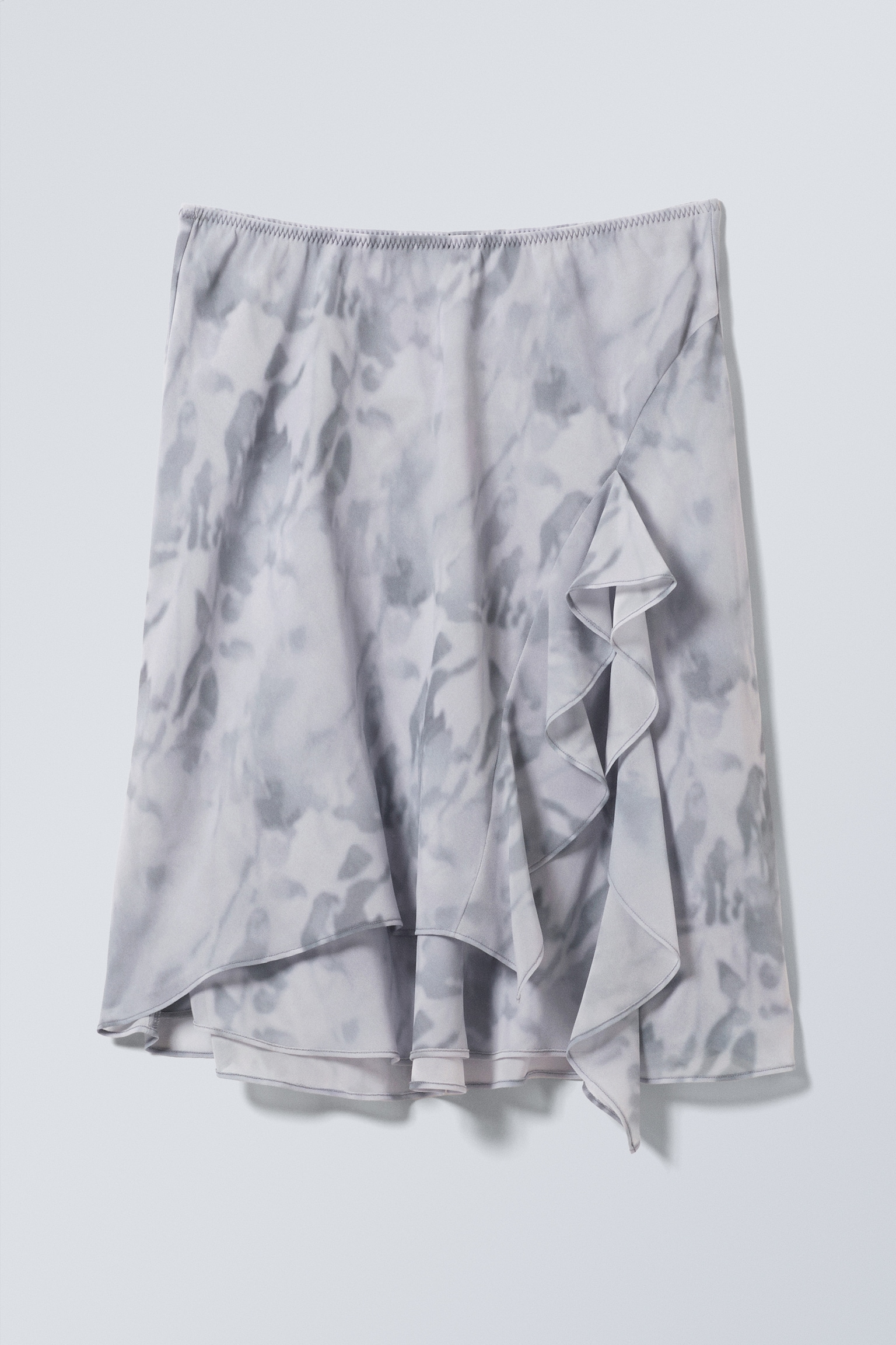 Layered Midi Skirt - Misty Grey - Light Grey/Light Greige/Black