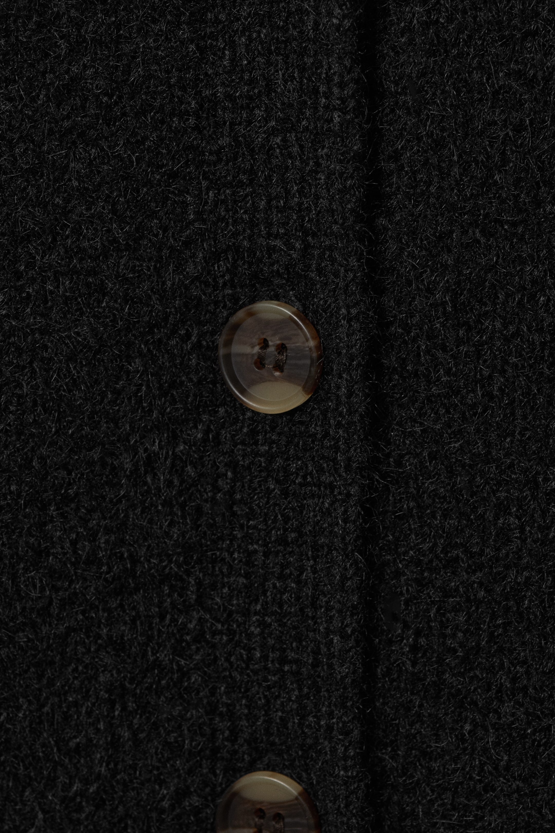 Black - Ribbed V-Neck Cardigan - 5