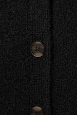 Black - Ribbed V-Neck Cardigan - 5