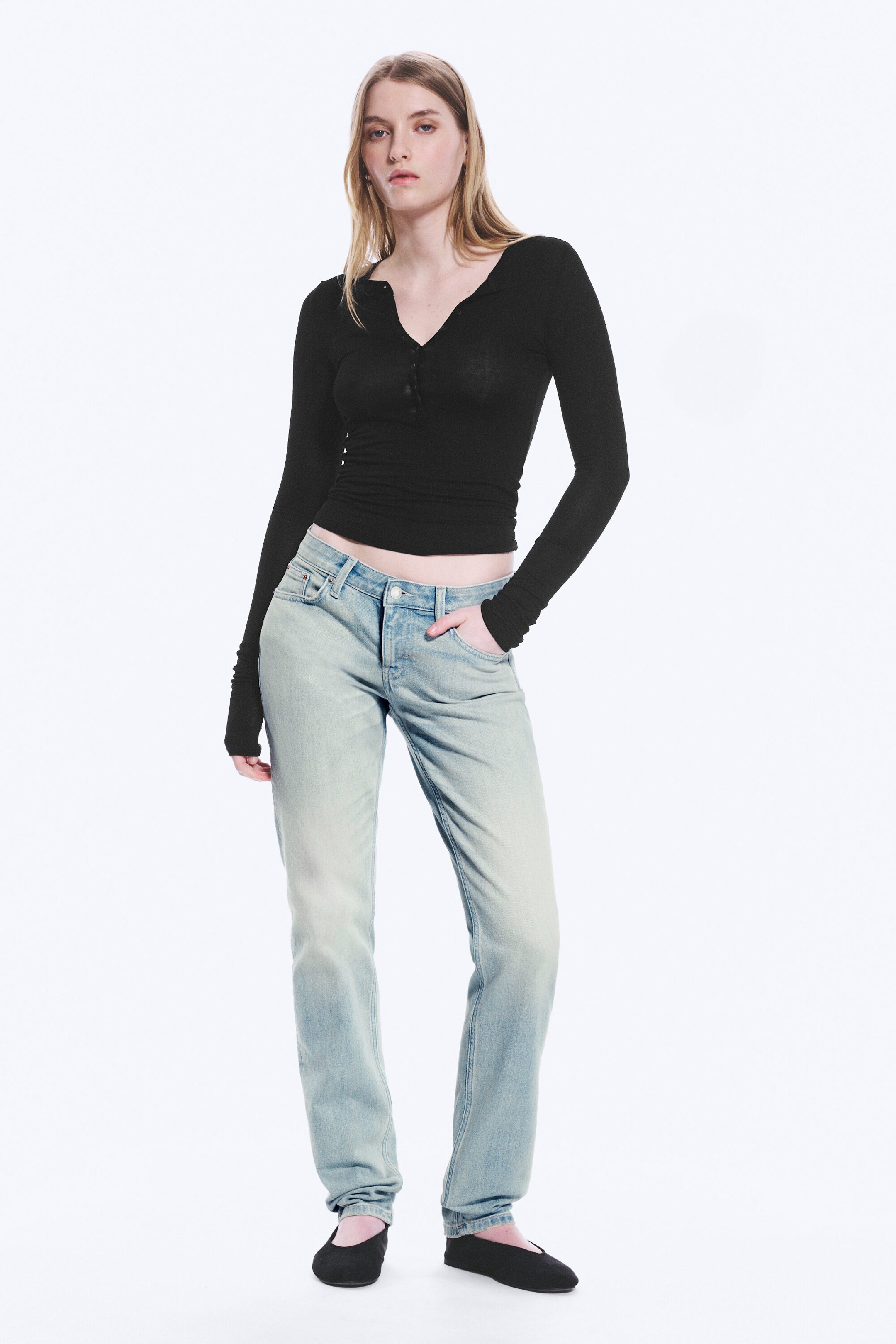 Broken Blue - Light Blue - Neptune Low Rise Slim Straight Leg Jeans - 1