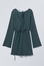Dark Turquoise - Fahra Open Back Mini Dress - 1