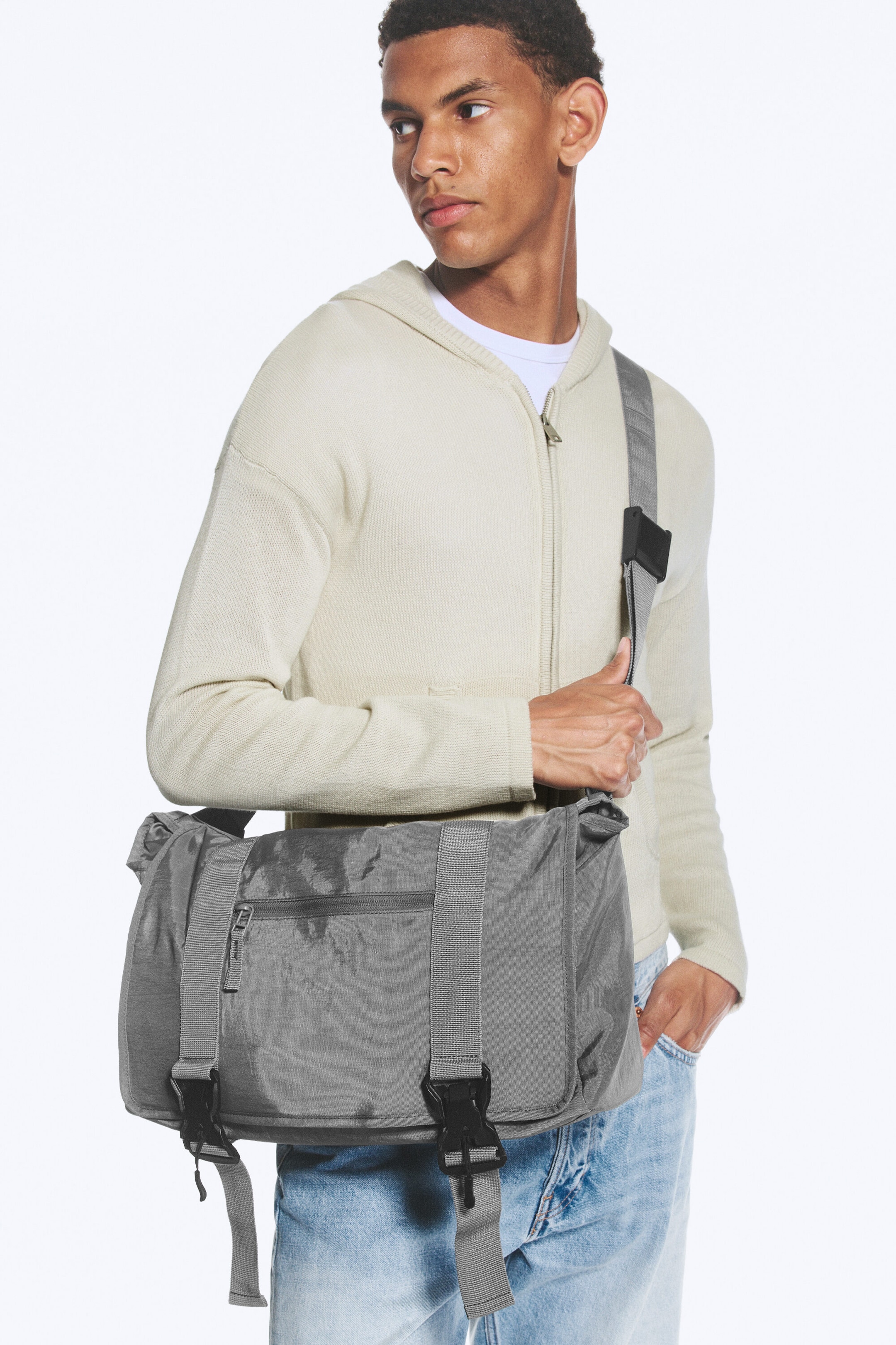 Grey - Large crossbody bag - 1