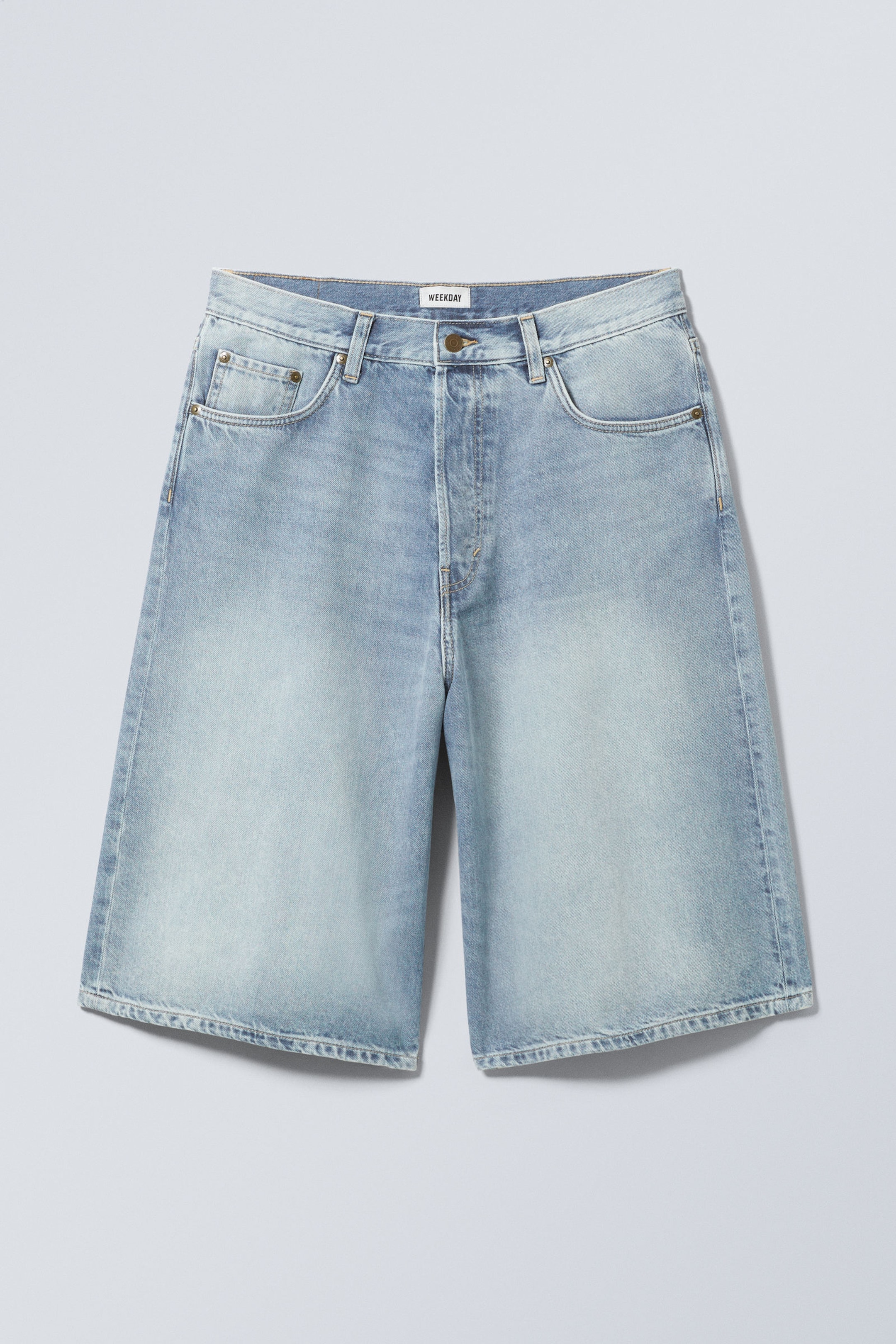 Tide Blue - Astro Denim Loose Baggy Shorts - 9
