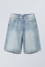 Tide Blue - Astro Denim Loose Baggy Shorts - 9