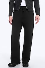 Schwarz - Locker geschnittene Scuba-Sweatpants - 1