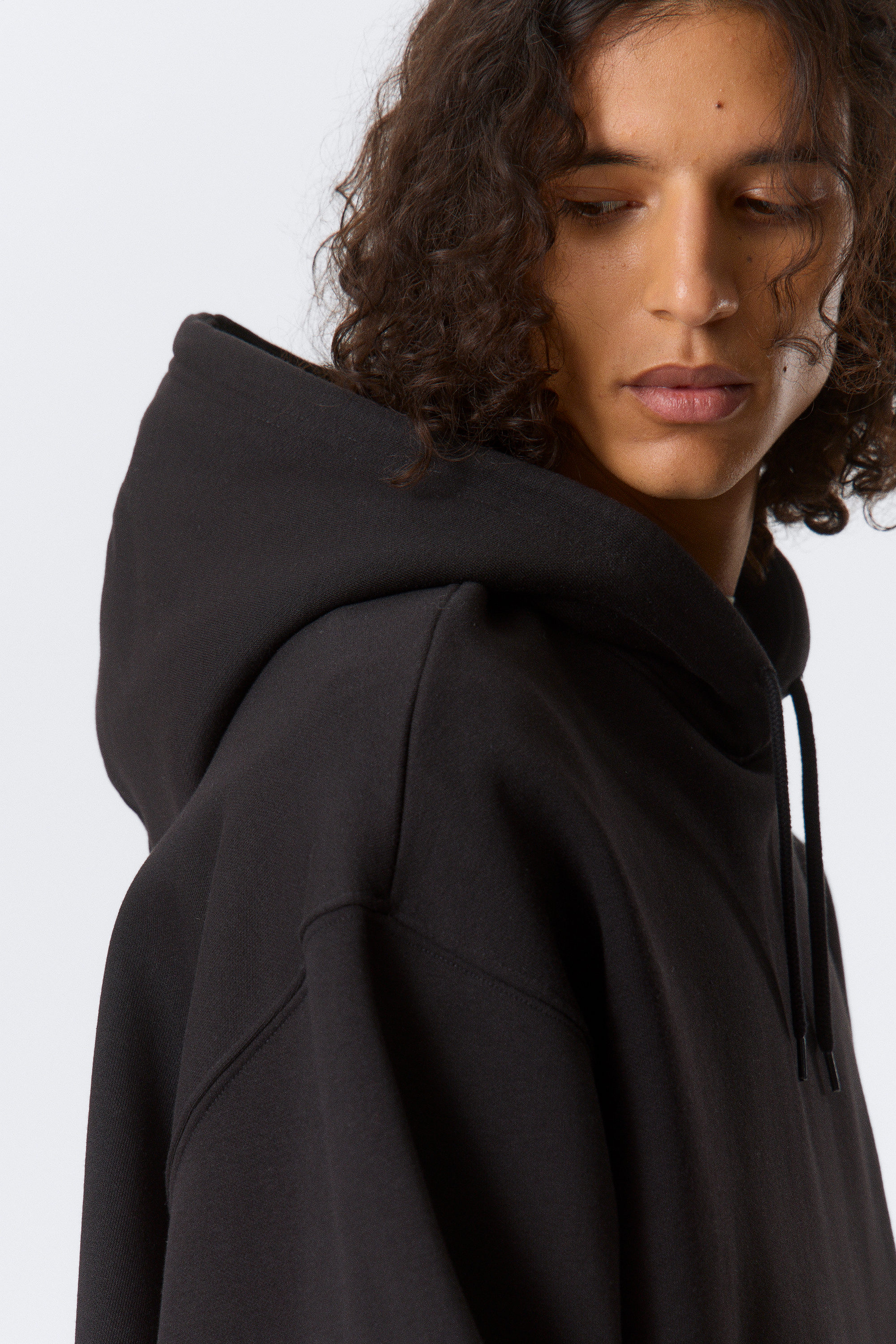 Zwart - Ruimvallende zware hoodie - 2