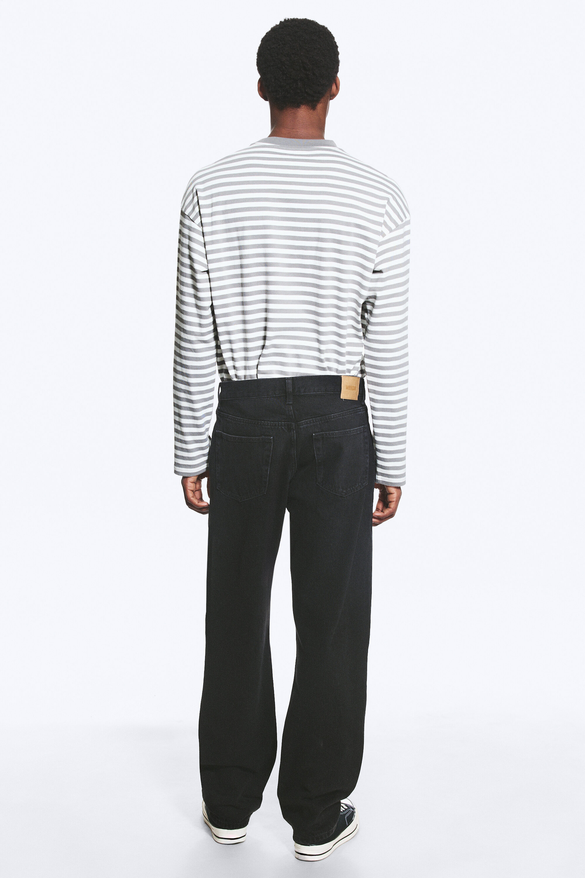 space mid rise relaxed straight jeans - Tuned Black - Black