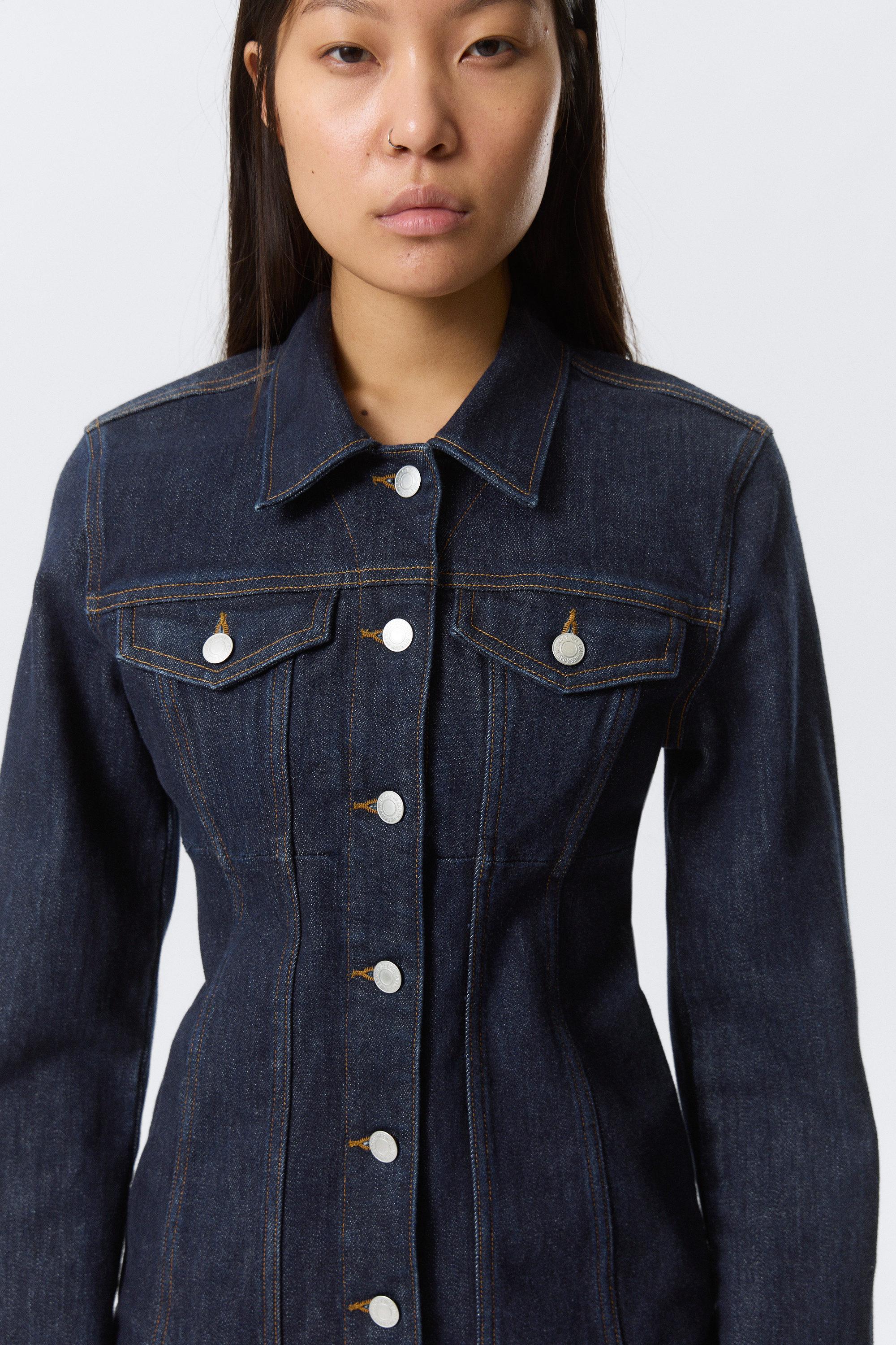 Blue Rinse - Dunkelblau - Taillierte Jeansjacke - 2