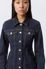Blue Rinse - Dark Blue - Fitted Denim Jacket - 2