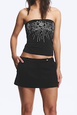 Svart - Lavt Liv Smal Mini Dress Skjørt - 1