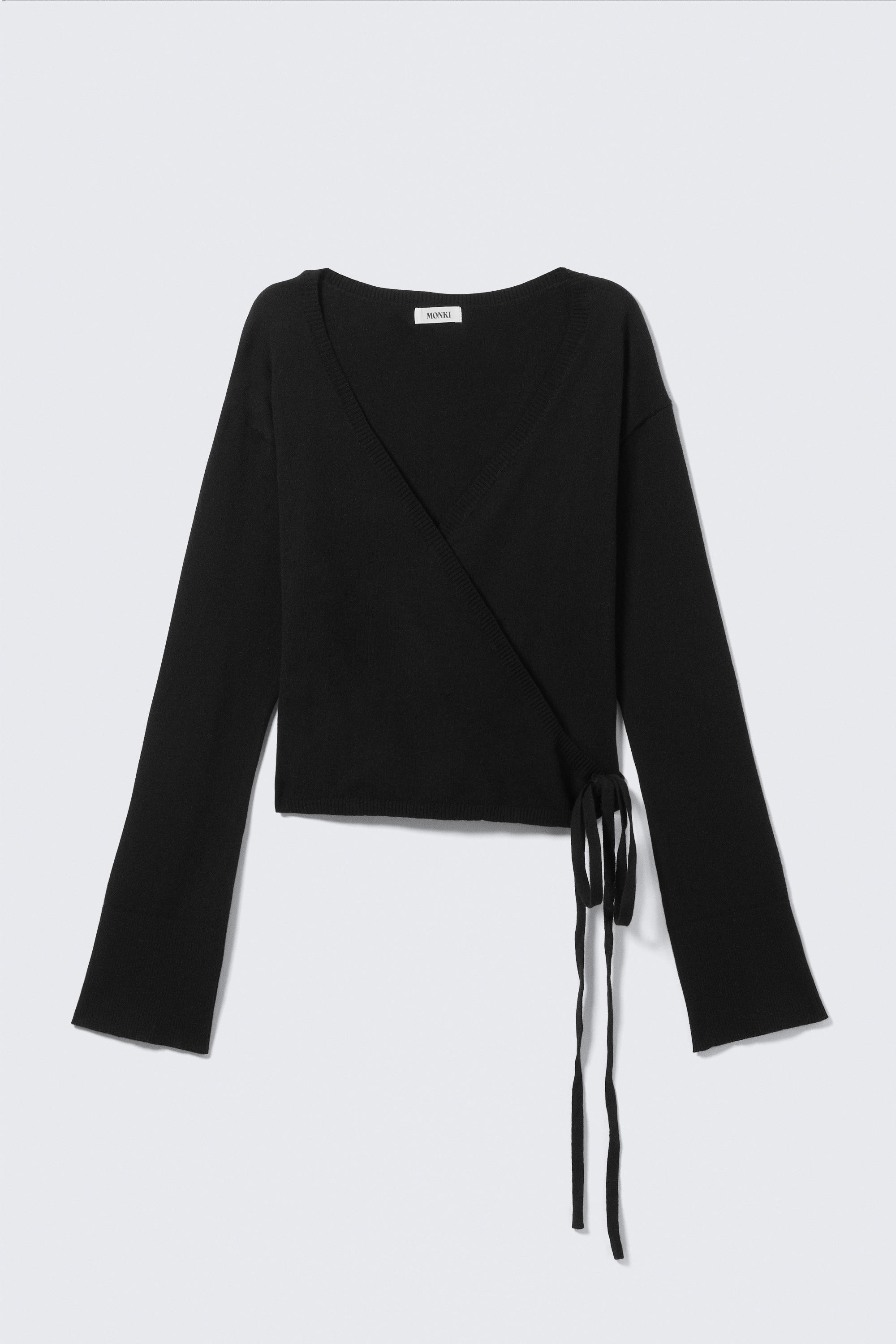 Cardigan tricotat petrecut cu decolteu în V - Negru/Gri Melange/Roz deschis