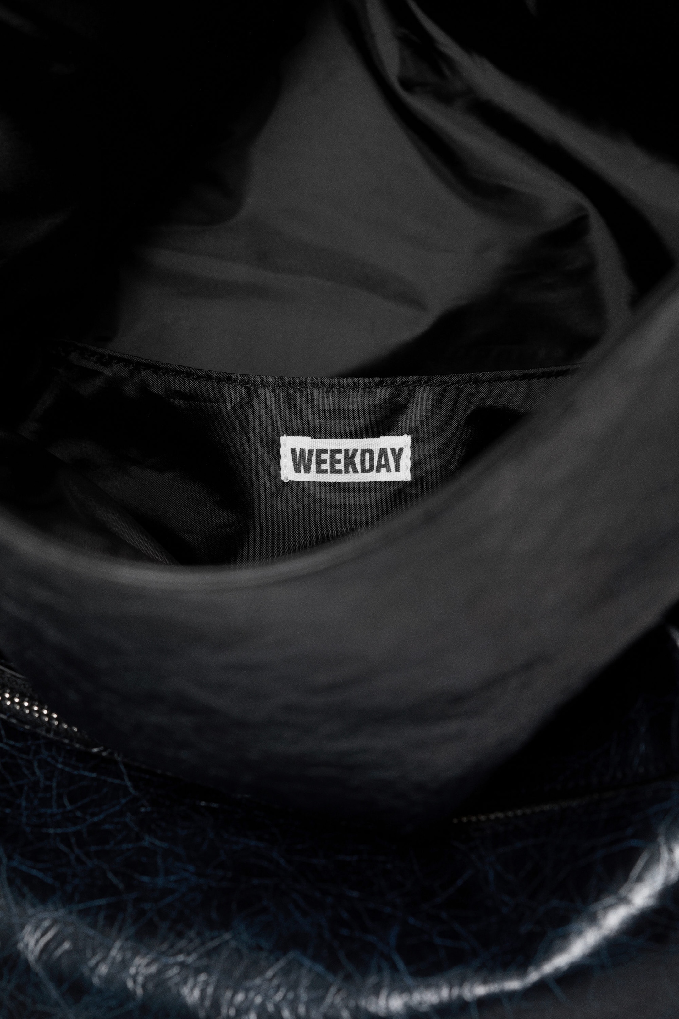 Dark Navy Blue - Large Faux Leather Clutch Bag - 3