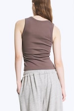 Dusty Plum - Ribbed V-neck Tank Top - 3
