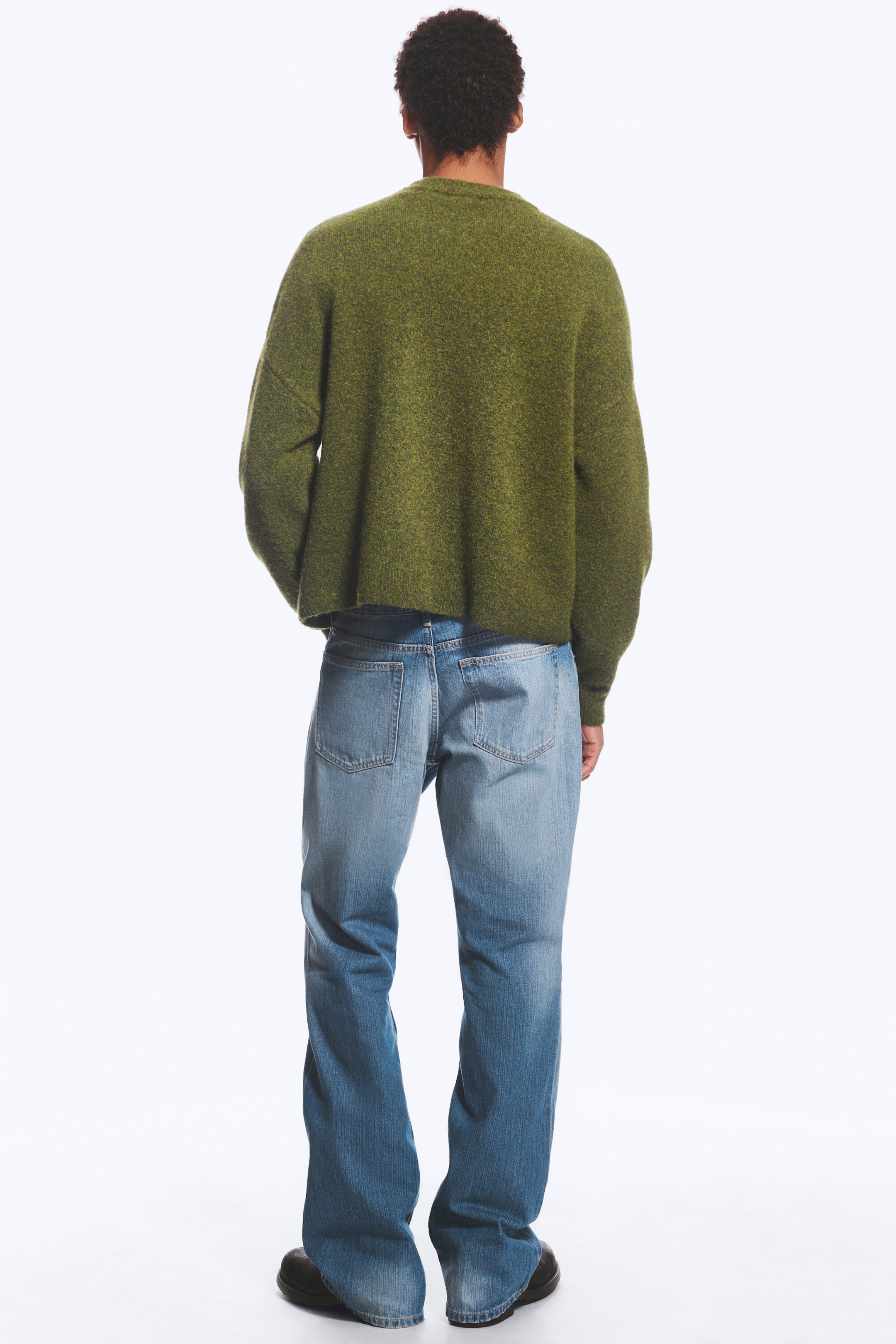 Moss Green - Relaxed Wool-Blend Crew-Neck Sweater - 3