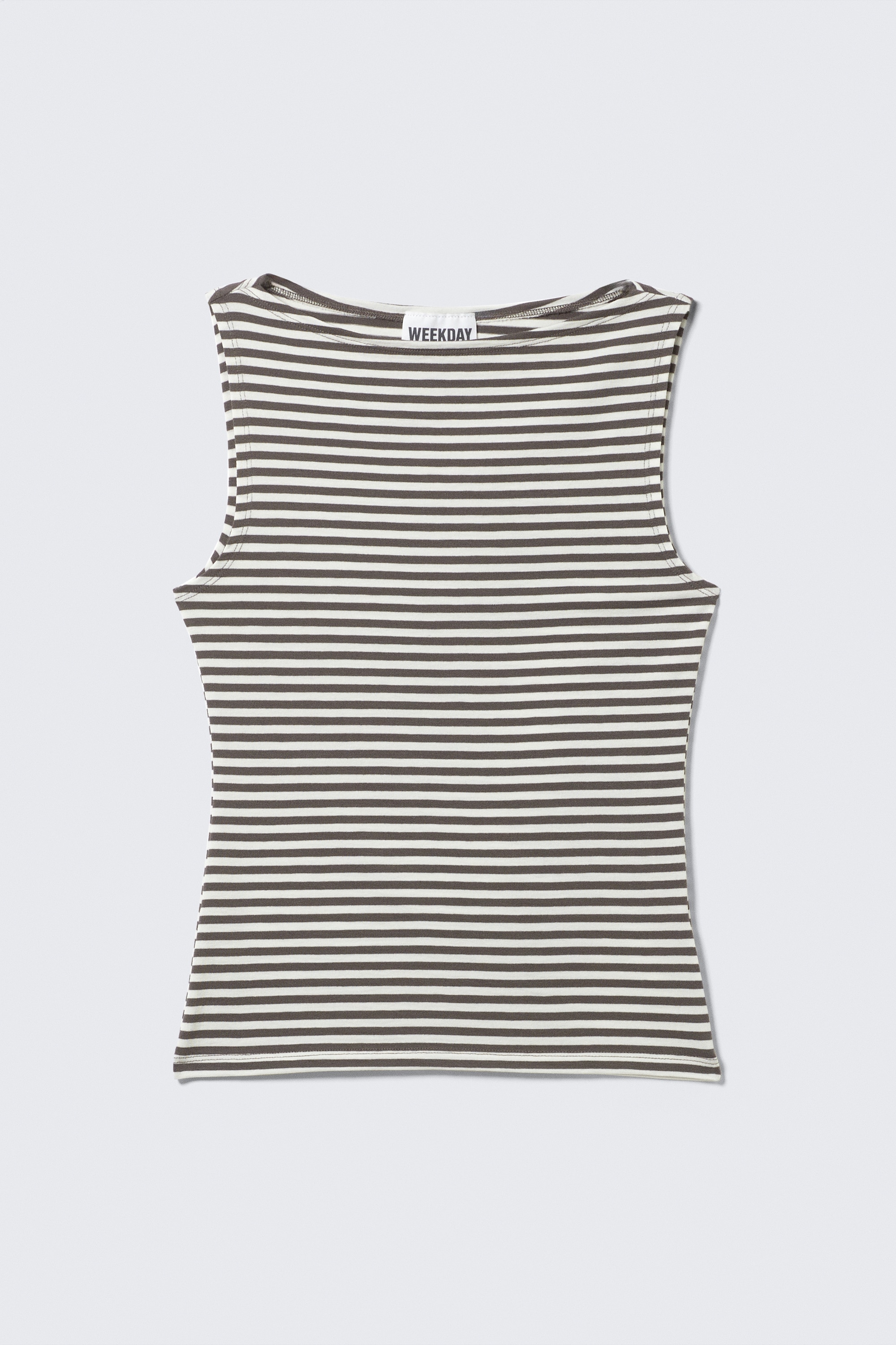 Top Annie a righe con scollo a barchetta - Righe bianche e grigie/Dark Red & Grey Stripes/Righe nere e grigie/Blu & a righe Dark Mole