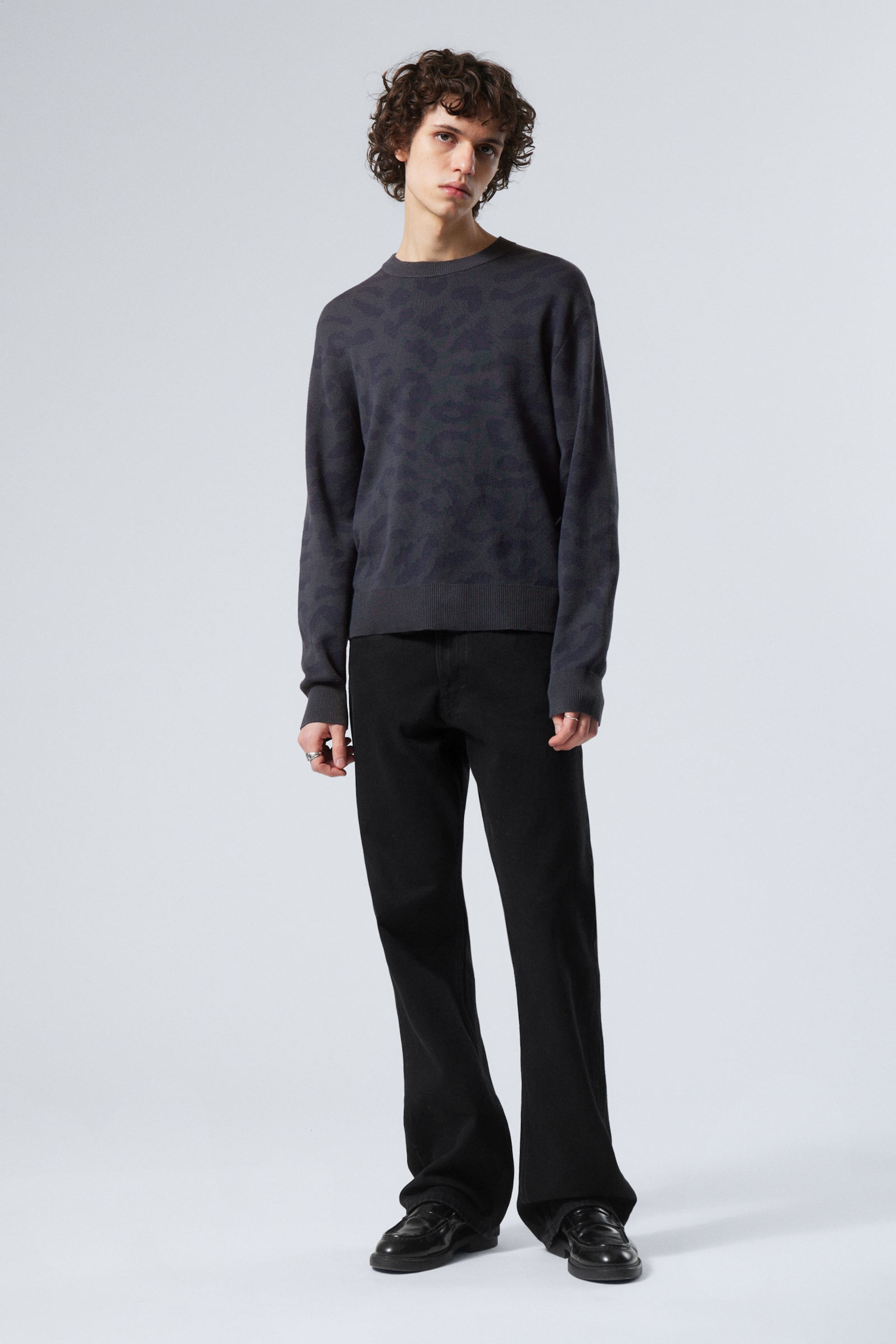 #373C46 - Graphic Knitted Sweater - 2