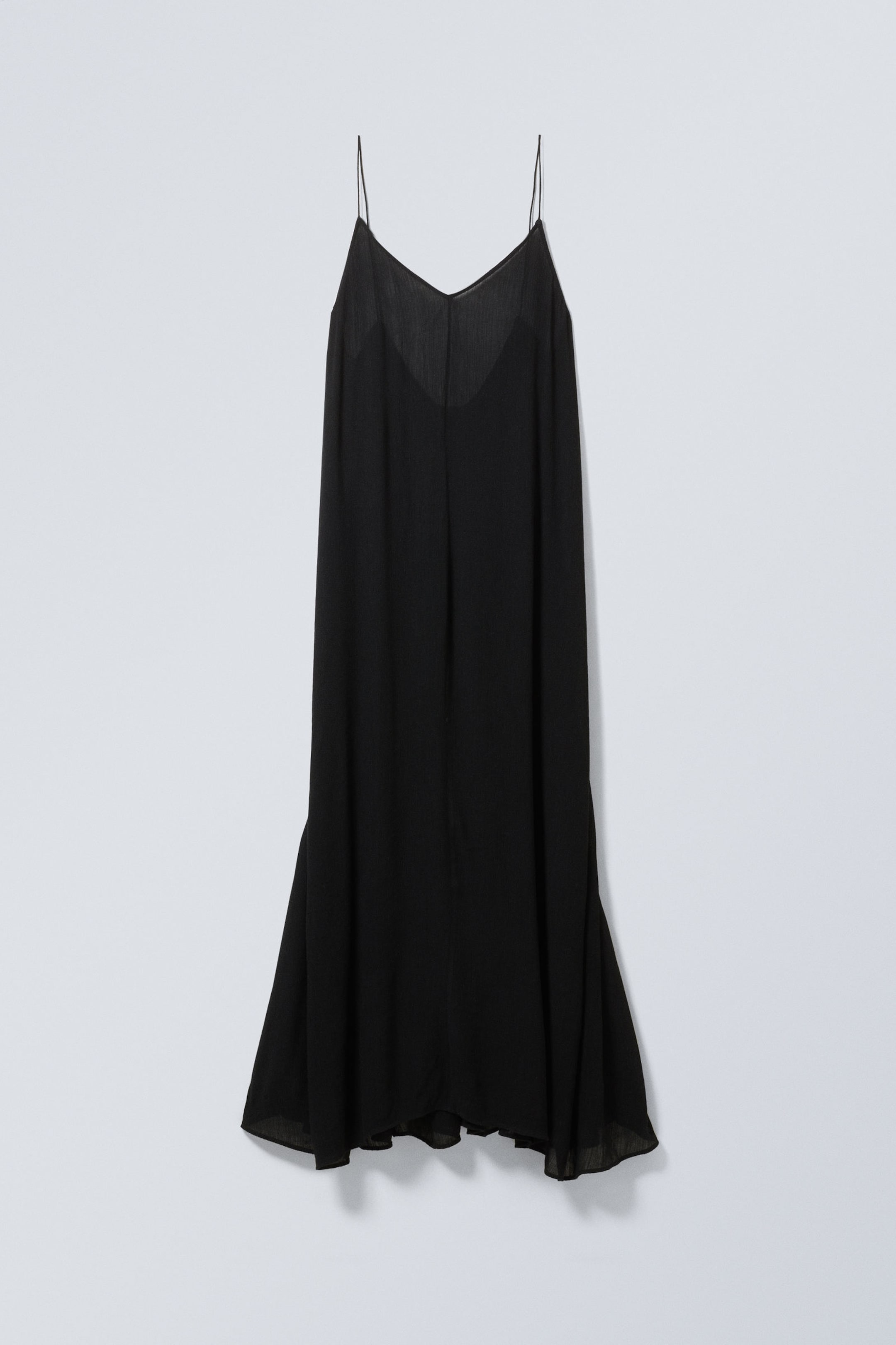 Schwarz - Fließendes Maxikleid - 4