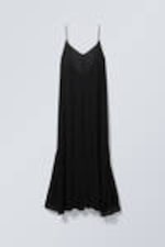 Schwarz - Fließendes Maxikleid - 4
