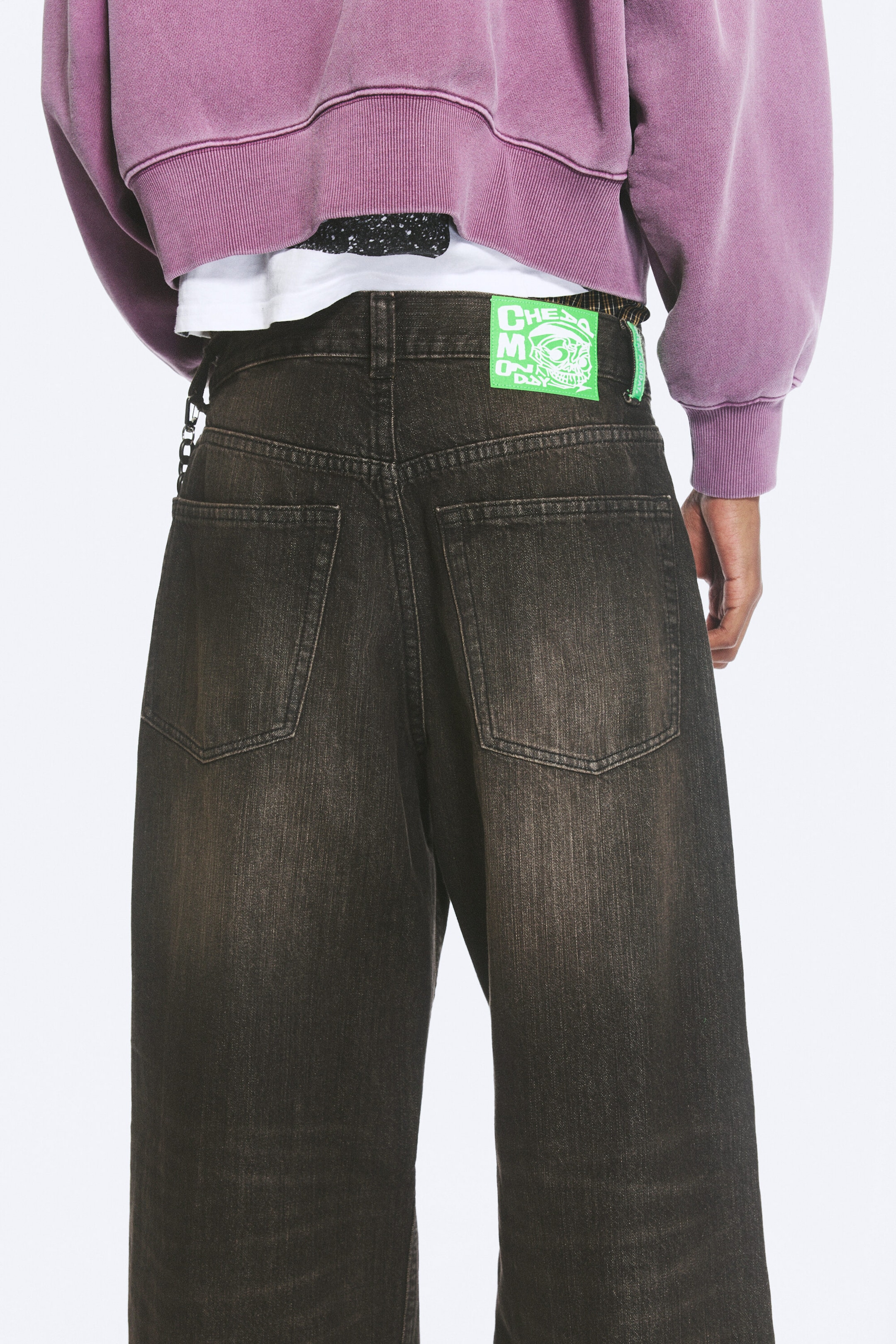 Svart Sennep - Svart - Looser rett jeans med løs passform og normalt liv - 3