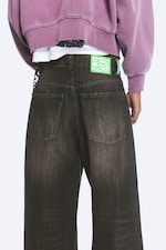 Svart Sennep - Svart - Looser rett jeans med løs passform og normalt liv - 3