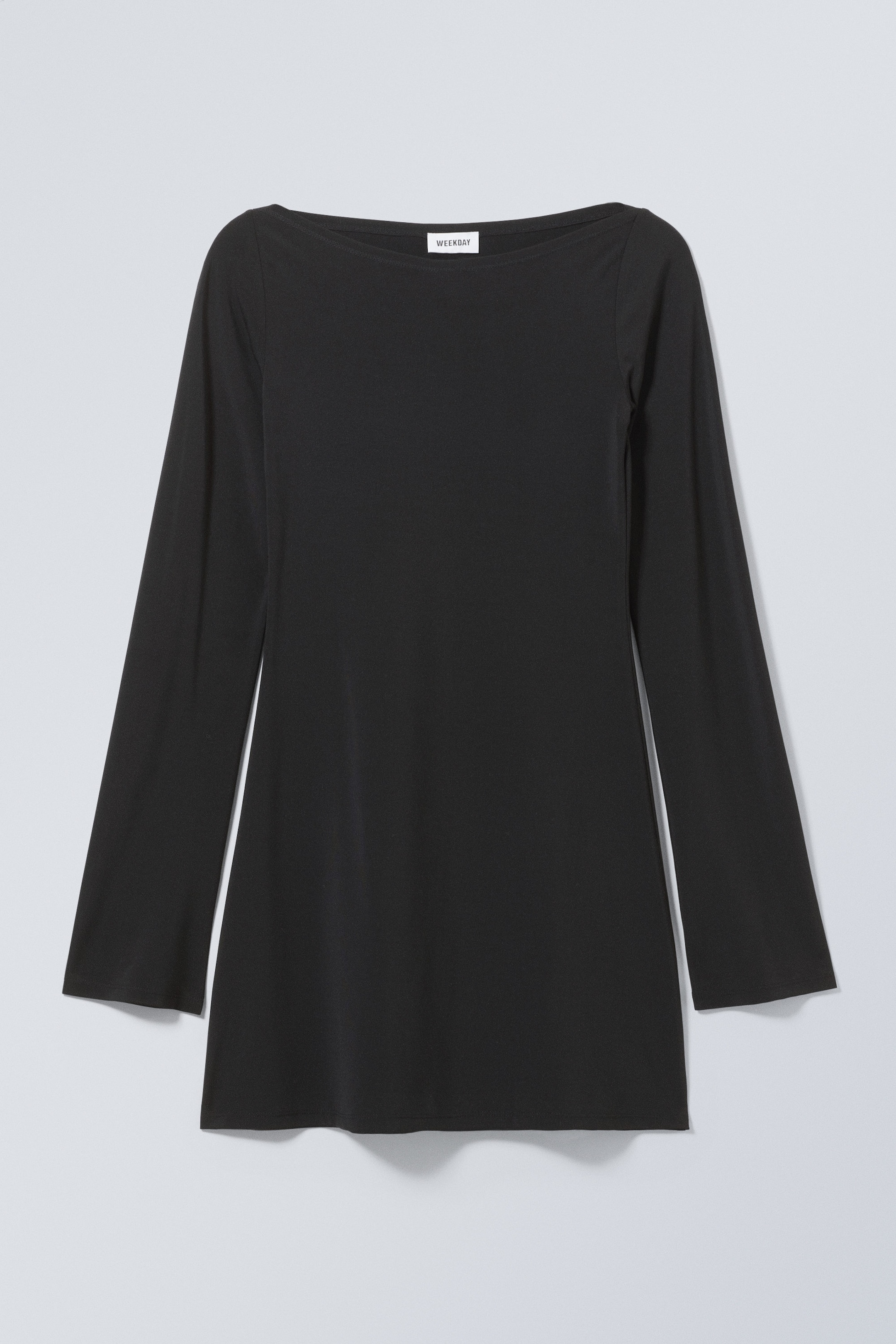 Zwart - Era mini-jurk met boothals - 0