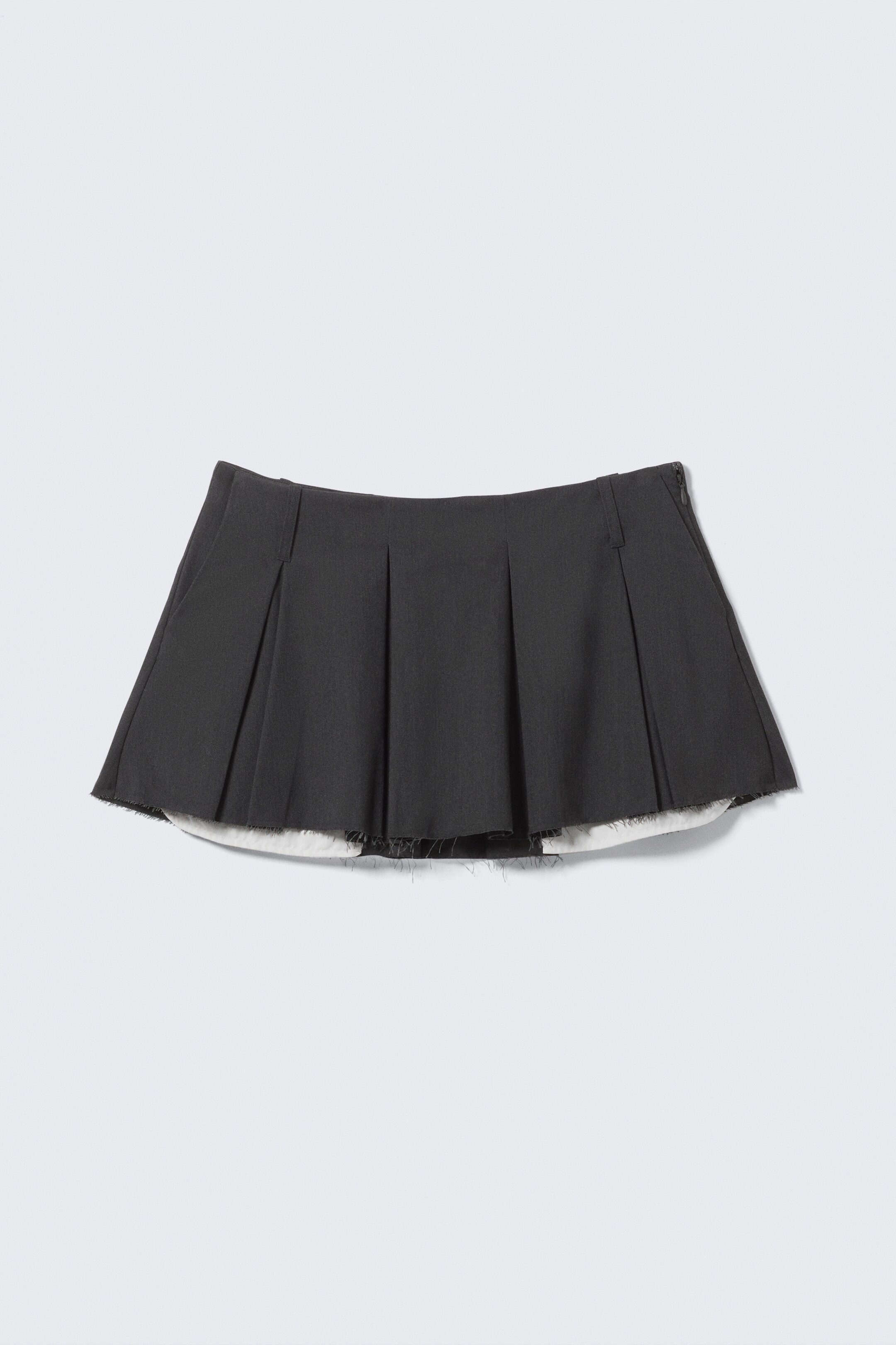 Ver imagem maior: Mini Saia de Alfaiataria Plissada - Cinzento-escuro mesclado - SENHORA | H&M PT 4