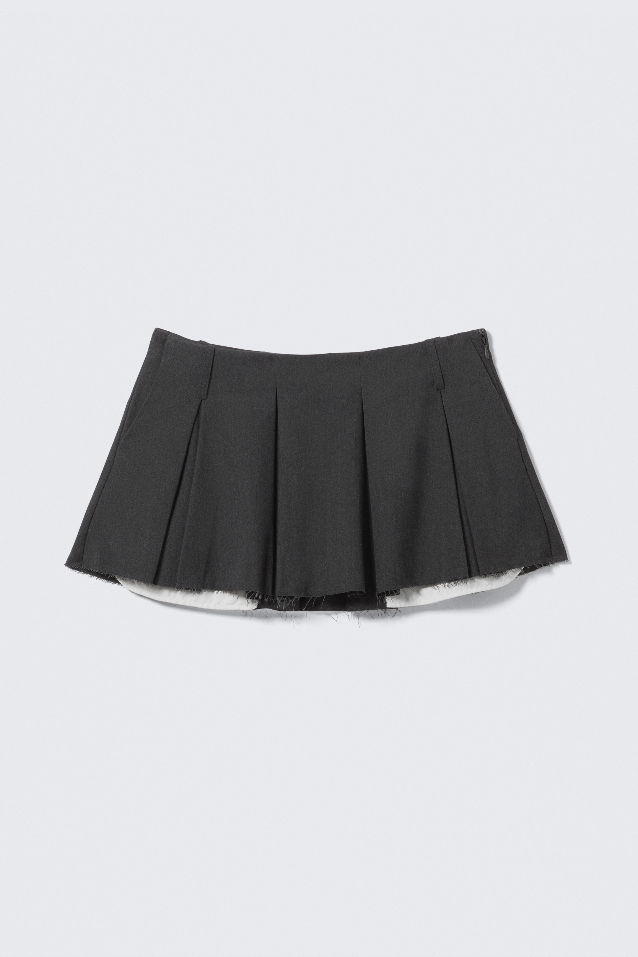 View larger image: Pleated Mini Suiting Skirt - Dark Grey Melange - Ladies | H&M GB 4