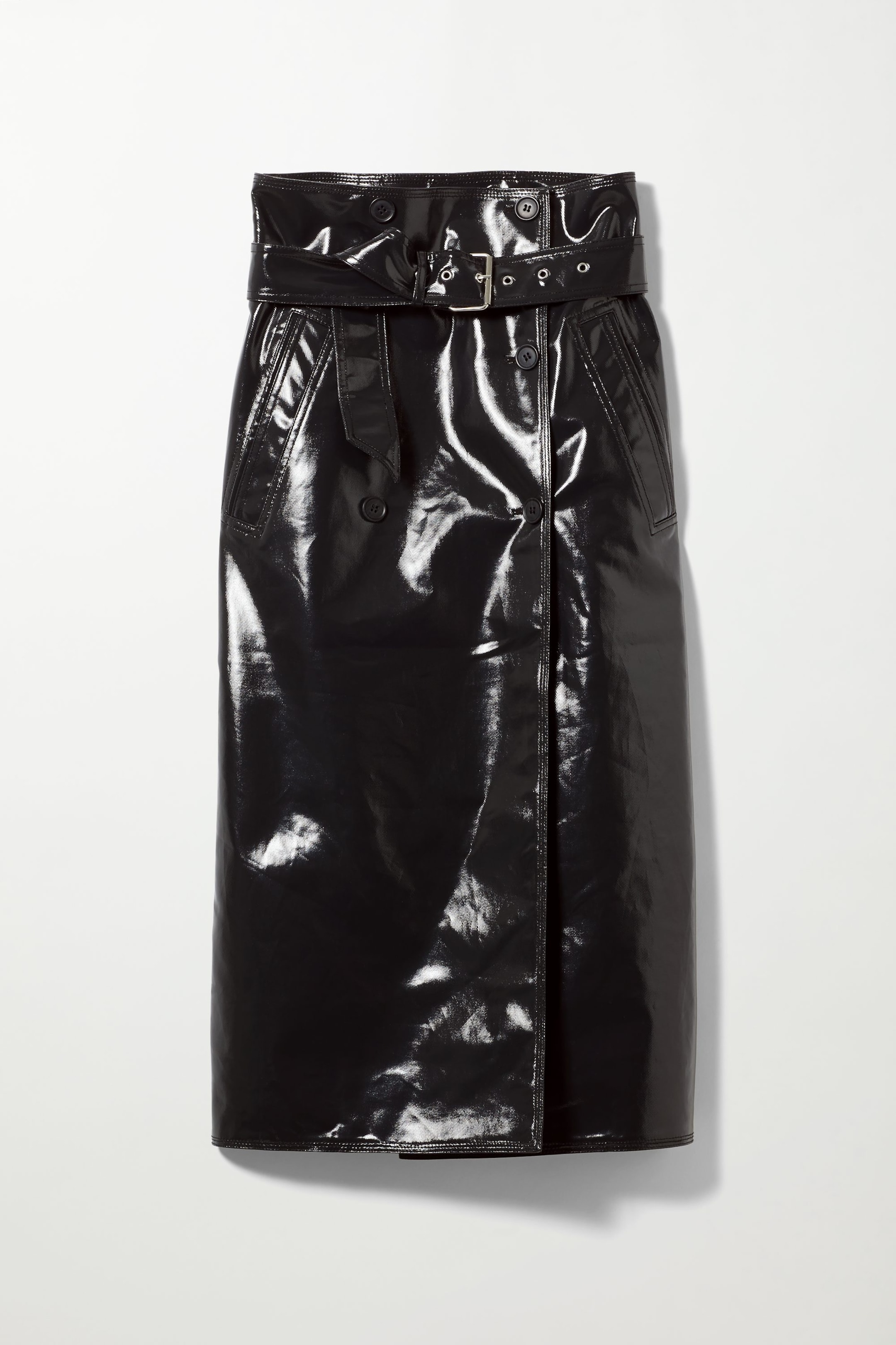 Black - Nico Belted Long Skirt - 1