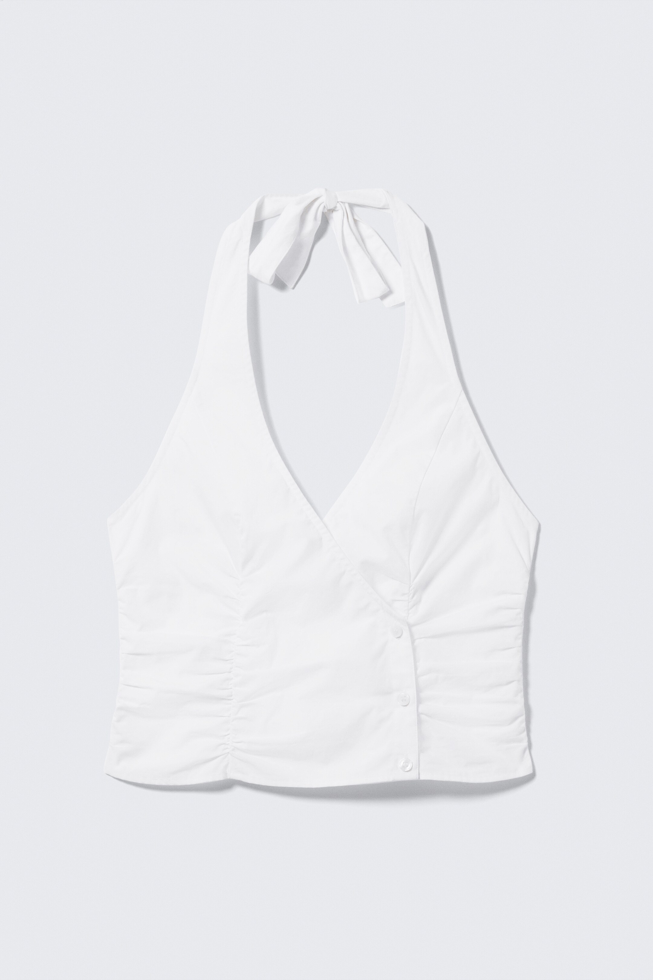 Zobacz większy obraz: Bawełniany top z dekoltem w serek - Biały - ONA | H&M PL 5