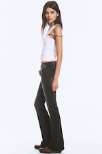 Worn Black - Black - Booty Bei Zipped Low Rise Bootcut Jeans - 1