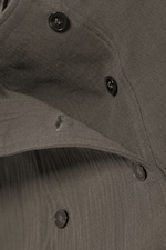 Donkertaupe - Double-breasted katoenen top - 4