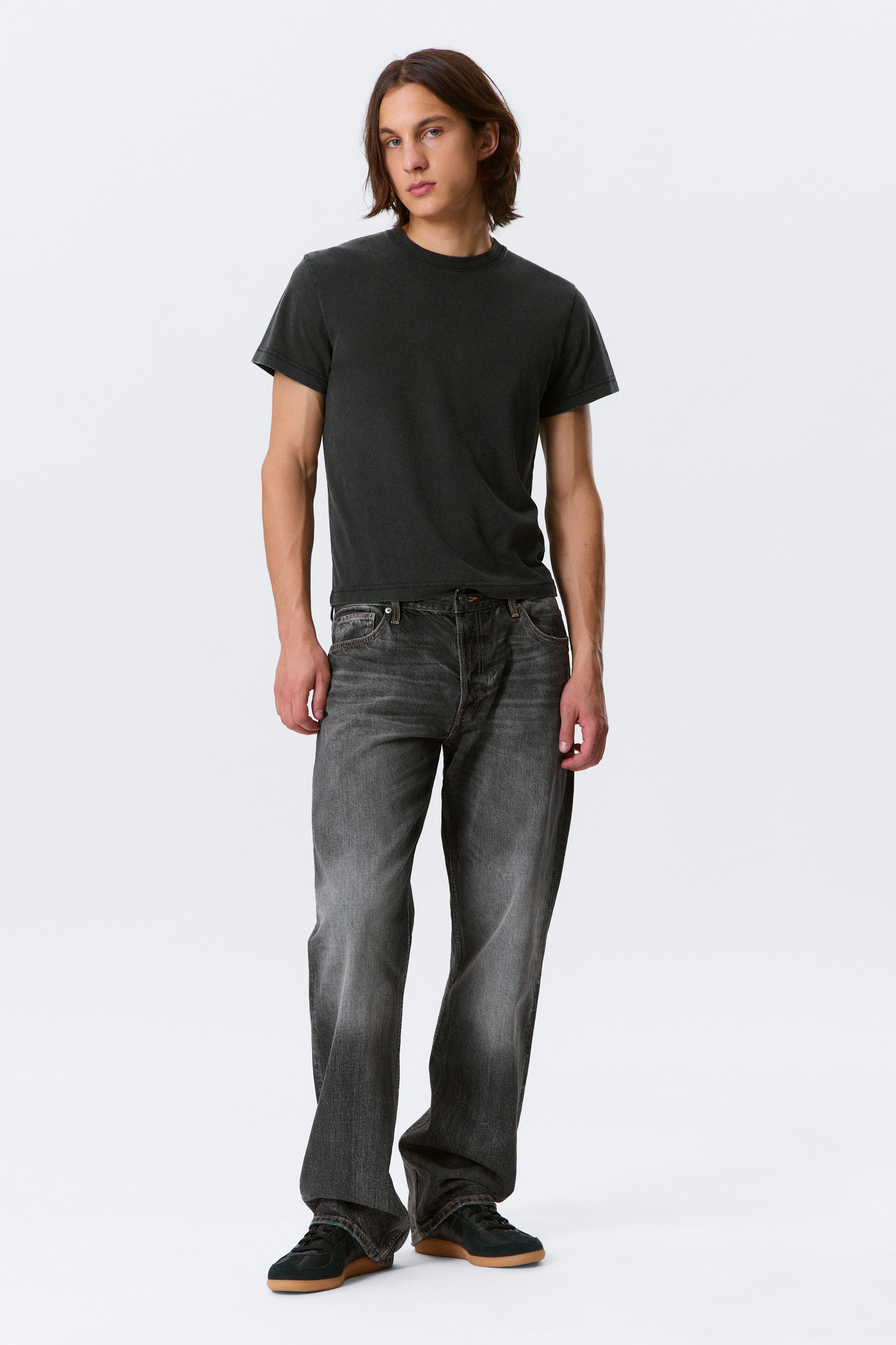 Dusky Black - Black - Meteor Low Rise Relaxed Straight Leg Jeans - 1