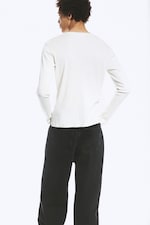 Dusty White - Long-Sleeved Henley T-shirt - 6