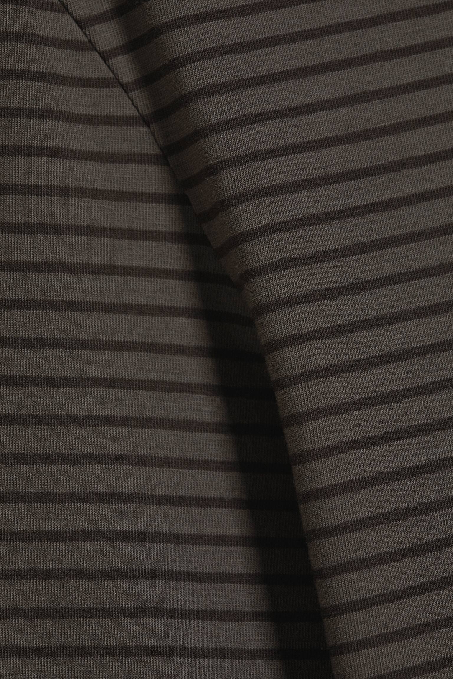 Long Sleeve Cotton Top - Тъмно Сиво Райе/Тъмночервено на райета/Черен/Черно/Dark Brown/Тъмносиньо на райета/Тъмнозелено райе - 3