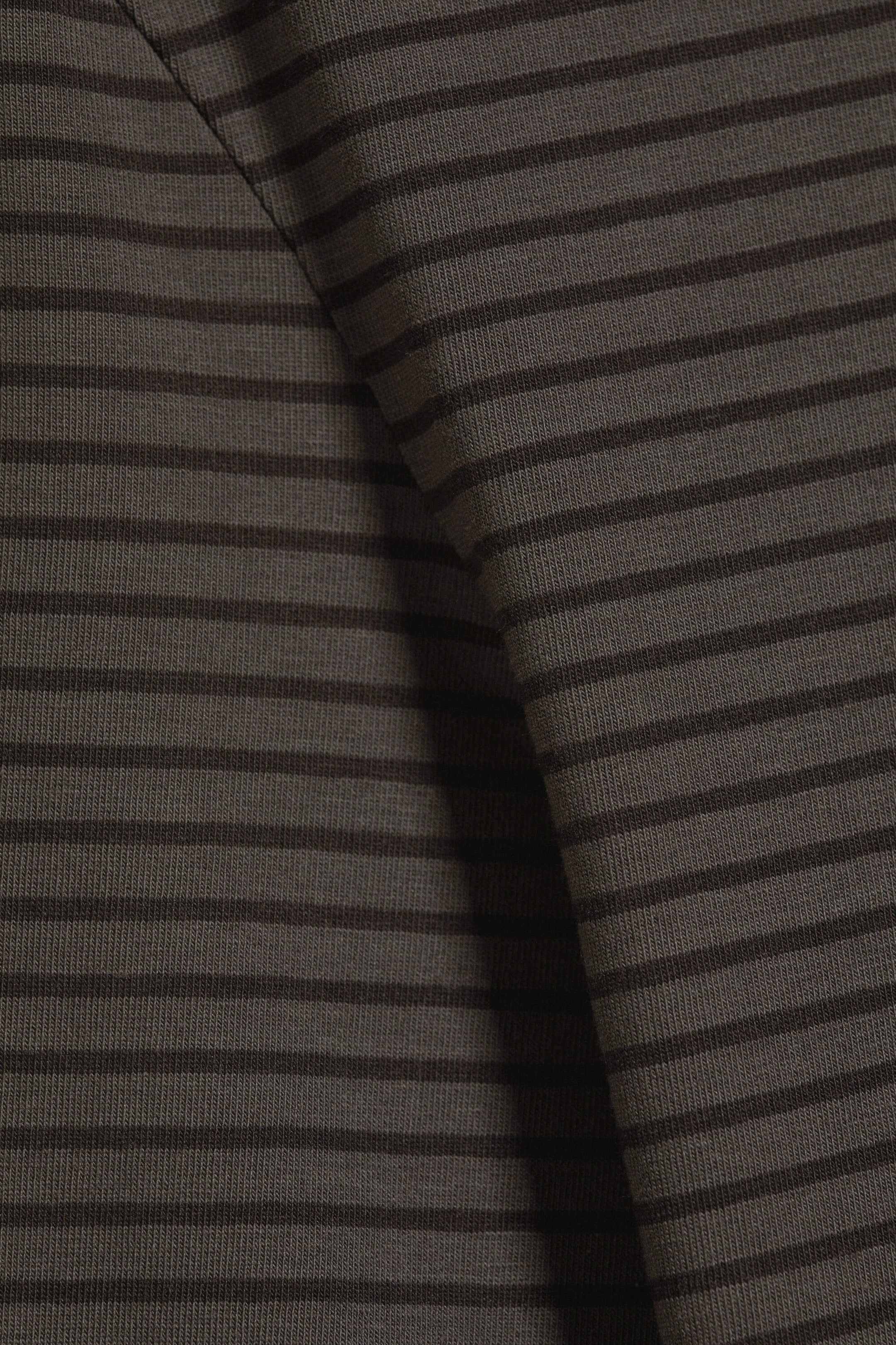 Dark Grey Stripe - Long Sleeve Cotton Top - 4