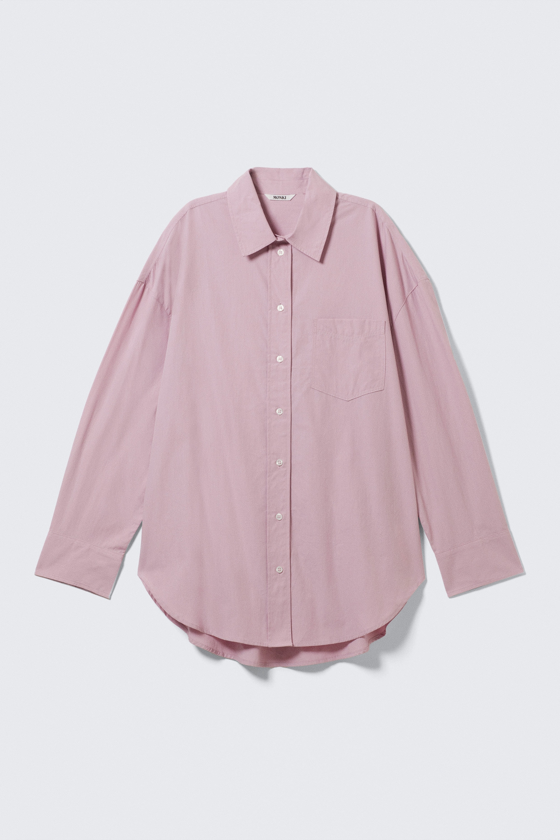Dusty Pink - Oversized Long-Sleeved Cotton Shirt - 1